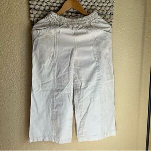 Elizabeth Suzann Cream Elastic-Waist Wide Crop Pants